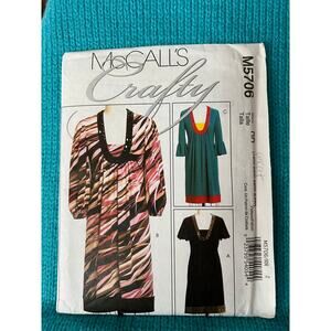 McCalls 5706 Sewing pattern A line dress y2k Size 18w 20w 22w 24w